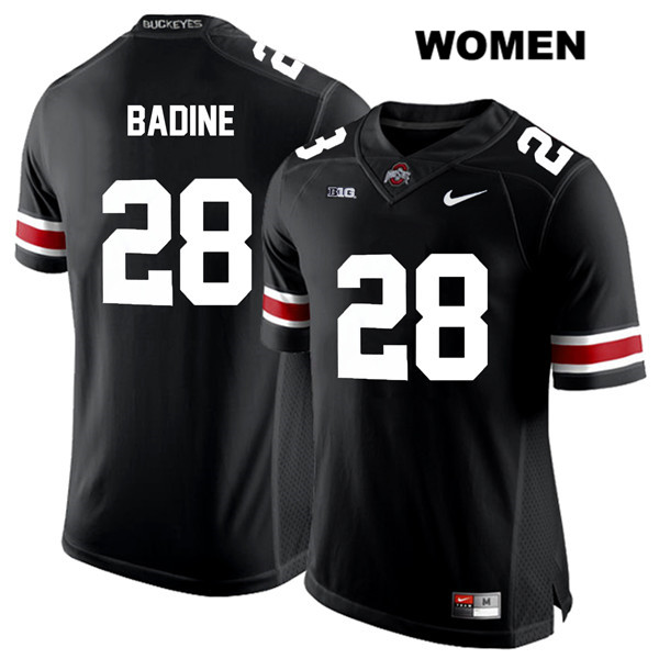 Ohio State Buckeyes Women's Alex Badine #28 White Number Black Authentic Nike College NCAA Stitched Football Jersey XJ19E88QS